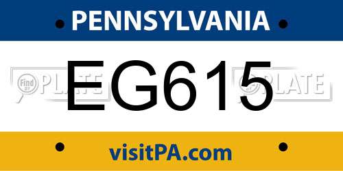 EG615 Pennsylvania License Plate