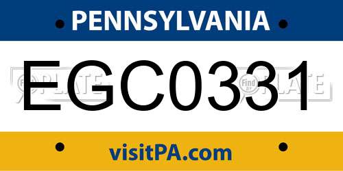 EGC0331 Pennsylvania License Plate