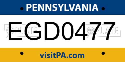 EGD0477 Pennsylvania License Plate