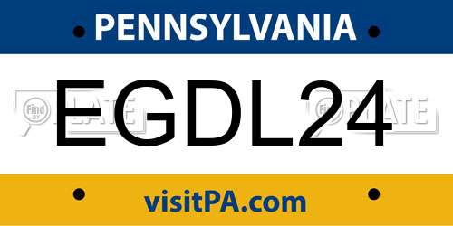 EGDL24 Pennsylvania License Plate