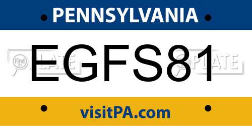 EGFS81 Pennsylvania License Plate