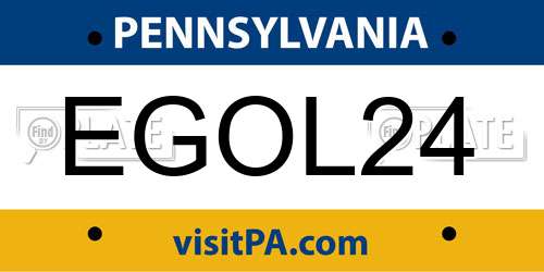 EGOL24 Pennsylvania License Plate