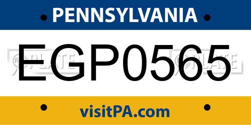 EGP0565 Pennsylvania License Plate