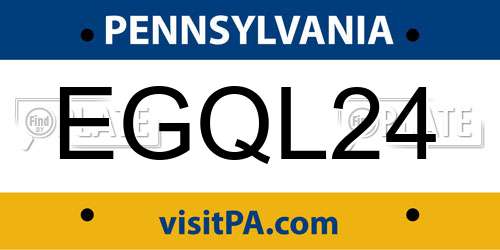 EGQL24 Pennsylvania License Plate
