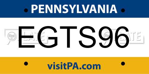 EGTS96 Pennsylvania License Plate