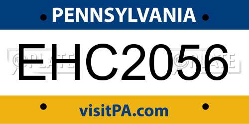 EHC2056 Pennsylvania License Plate