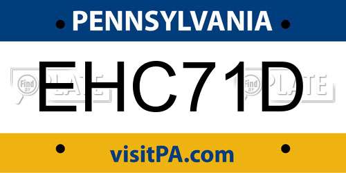 EHC71D Pennsylvania License Plate