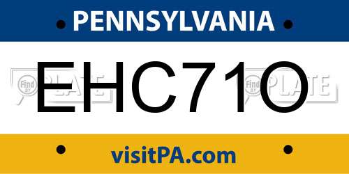 EHC71O Pennsylvania License Plate