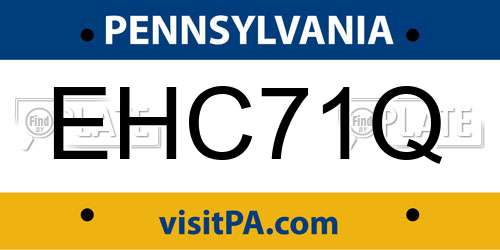 EHC71Q Pennsylvania License Plate
