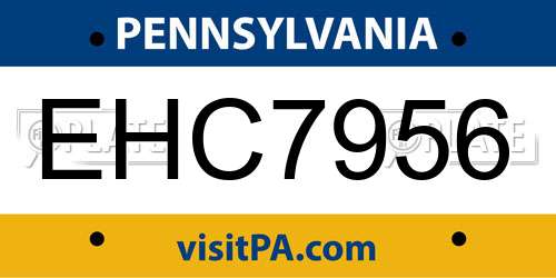 EHC7956 Pennsylvania License Plate
