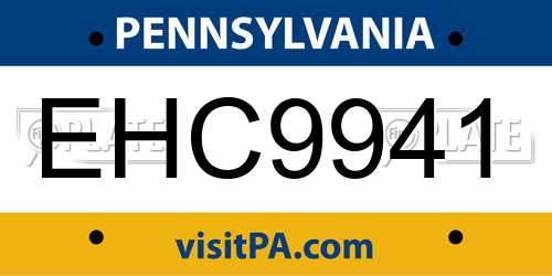 EHC9941 Pennsylvania License Plate