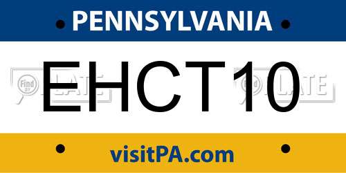 EHCT10 Pennsylvania License Plate
