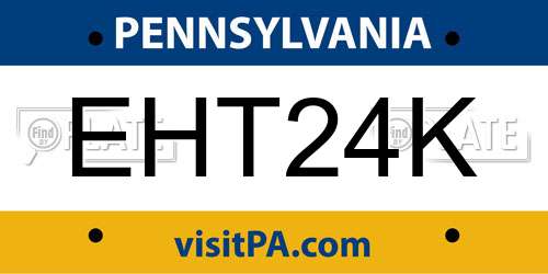 EHT24K Pennsylvania License Plate