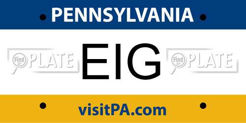 EIG Pennsylvania License Plate