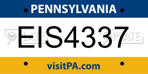EIS4337 Pennsylvania License Plate