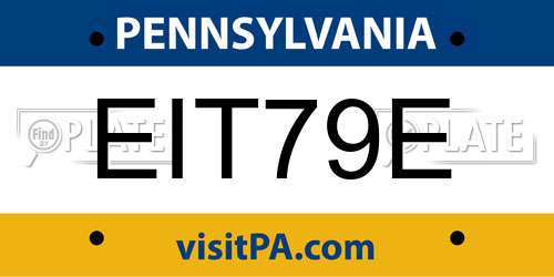 EIT79E Pennsylvania License Plate