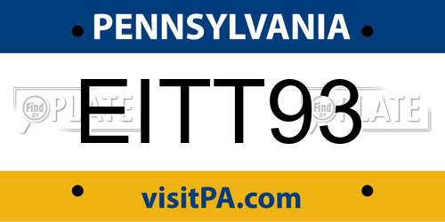 EITT93 Pennsylvania License Plate