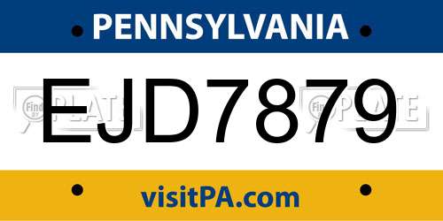EJD7879 Pennsylvania License Plate
