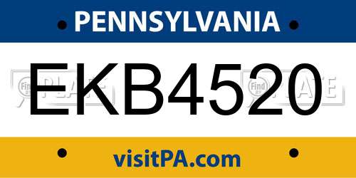 EKB4520 Pennsylvania License Plate