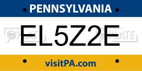 EL5Z2E Pennsylvania License Plate