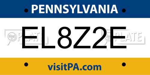 EL8Z2E Pennsylvania License Plate