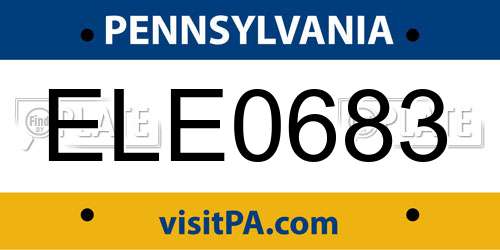 ELE0683 Pennsylvania License Plate