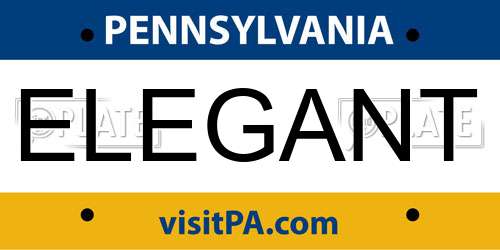ELEGANT Pennsylvania License Plate