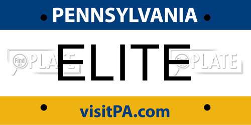 ELITE Pennsylvania License Plate