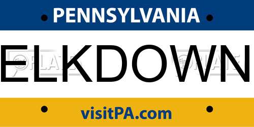 ELKDOWN Pennsylvania License Plate