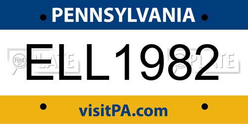 ELL1982 Pennsylvania License Plate
