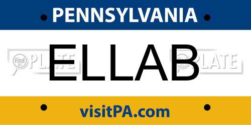 ELLAB Pennsylvania License Plate