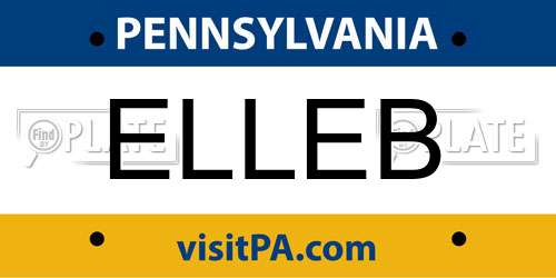 ELLEB Pennsylvania License Plate