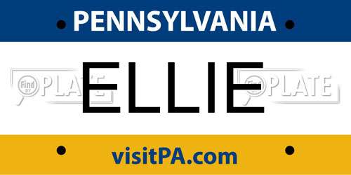 ELLIE Pennsylvania License Plate