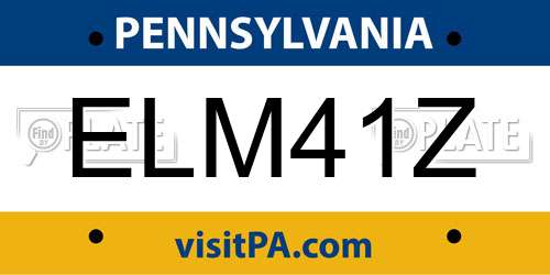 ELM41Z Pennsylvania License Plate