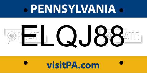 ELQJ88 Pennsylvania License Plate