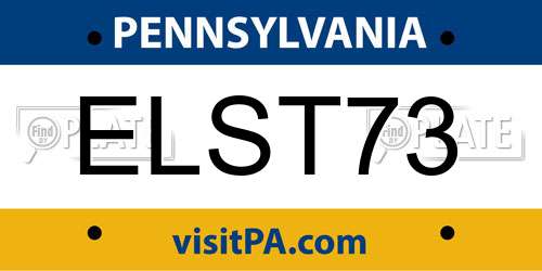 ELST73 Pennsylvania License Plate