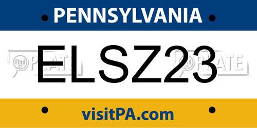 ELSZ23 Pennsylvania License Plate