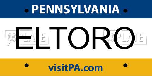 ELTORO Pennsylvania License Plate