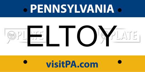 ELTOY Pennsylvania License Plate