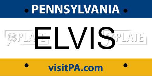 ELVIS Pennsylvania License Plate