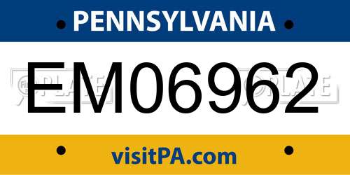 EM06962 Pennsylvania License Plate