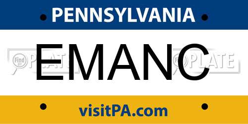 EMANC Pennsylvania License Plate
