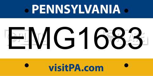 EMG1683 Pennsylvania License Plate
