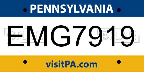 EMG7919 Pennsylvania License Plate