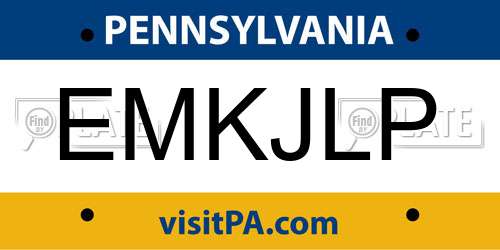 EMKJLP Pennsylvania License Plate