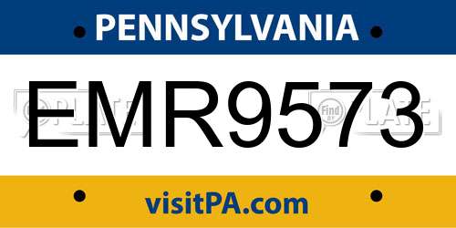 EMR9573 Pennsylvania License Plate