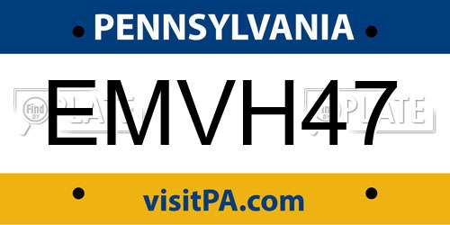 EMVH47 Pennsylvania License Plate
