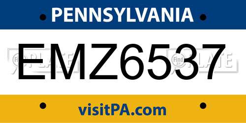 EMZ6537 Pennsylvania License Plate