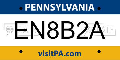 EN8B2A Pennsylvania License Plate