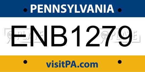 ENB1279 Pennsylvania License Plate